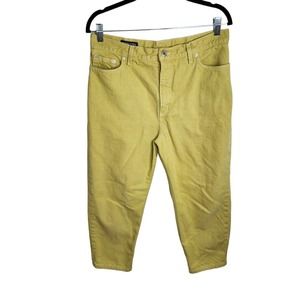 Lands'‎ End Direct Merchants Crop Jeans Womens 14 Reg Yellow Green